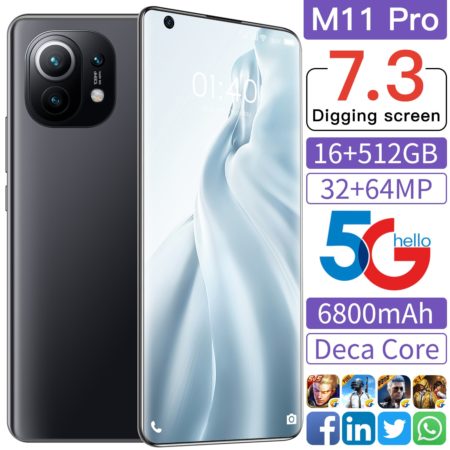 2021 Newest Global Version M11 Pro 7 3 Inch Smartphone 5g 16 512gb 6800mah Cellphone Full Screen Support Face Unlock Mobilephone Smart Phone Accessory Pro Supplier