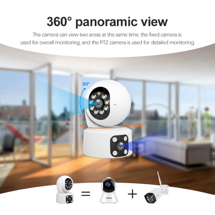 IP Camera Dual Lens 2MP WiFi PTZ Two-way Audio C49 - Image 5