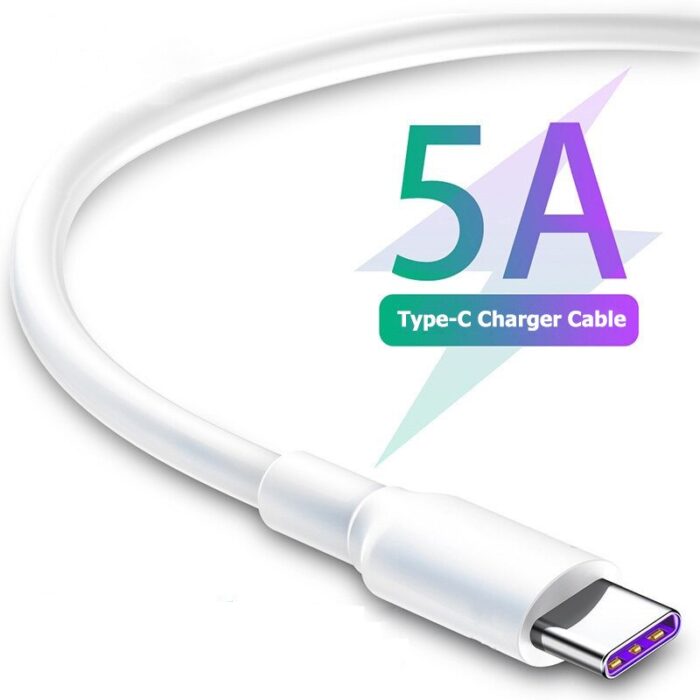 5A USB Type C Cable Fast Charge For Samsung S20 S9 S8 Xiaomi Huawei P30 Pro Mobile Phone Fast Charger Data Cord Wire White Cable