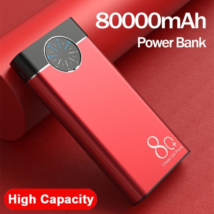 80000Mah Portable Power Bank Appliances 3.0 Mobile Power Roulette Monitor PD 3.0 USB External Mobile Battery for iPhone Xiaomi - Image 3