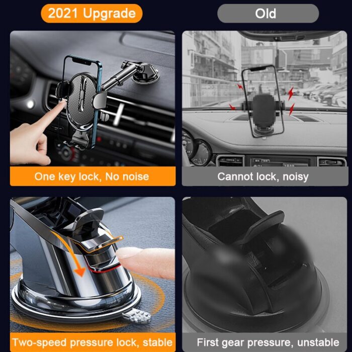 Car Phone Holder Universal Sucker Cellphone Holder Air Vent Mobile Phone Holder For iPhone 11 12Mini Pro Max Xiaomi Phone Holder - Image 3