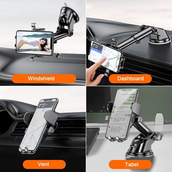 Car Phone Holder Universal Sucker Cellphone Holder Air Vent Mobile Phone Holder For iPhone 11 12Mini Pro Max Xiaomi Phone Holder - Image 4