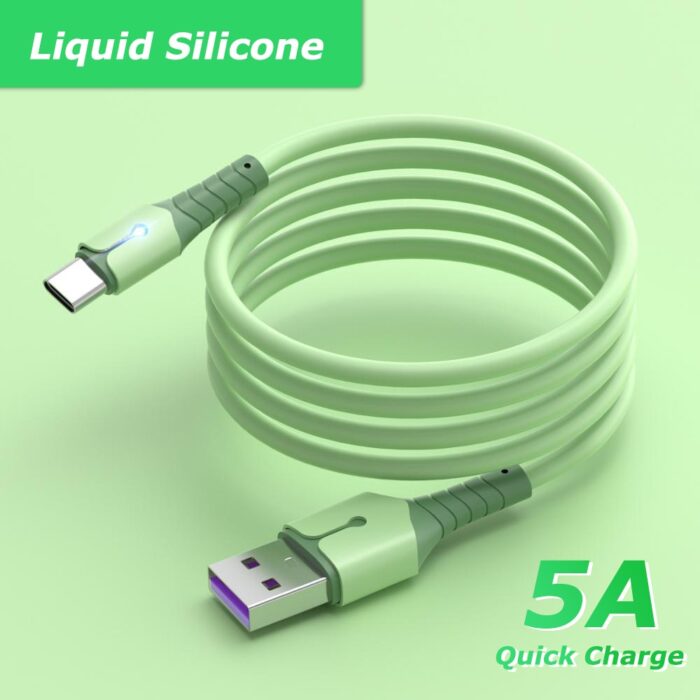 Fast Charge 5A USB Type C Cable For Samsung S20 S9 S8 Xiaomi Huawei P30 Pro Mobile Phone Charging Wire White Blcak Cable - Image 3