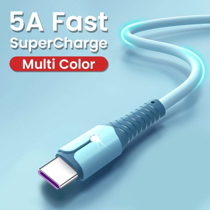 Fast Charge 5A USB Type C Cable For Samsung S20 S9 S8 Xiaomi Huawei P30 Pro Mobile Phone Charging Wire White Blcak Cable - Image 4