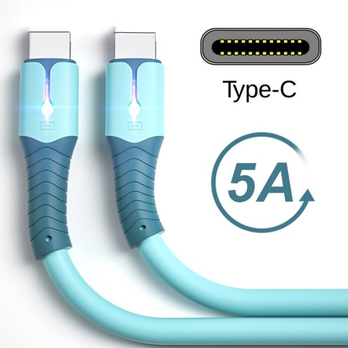 Fast Charge 5A USB Type C Cable For Samsung S20 S9 S8 Xiaomi Huawei P30 Pro Mobile Phone Charging Wire White Blcak Cable