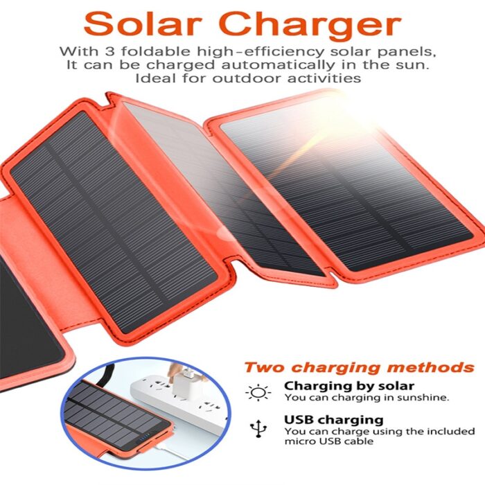 20,000mAh Waterproof Solar Power Bank with Fast Charging - Image 2