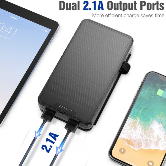 20,000mAh Waterproof Solar Power Bank with Fast Charging - Image 3