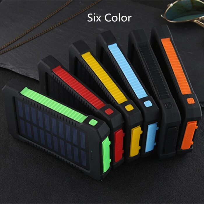 For Xiaomi Smartphone with LED Light Solar Power Bank Waterproof 30000mAh Charger 2 USB Ports External Charger Powerbank - Image 5