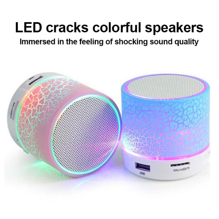 Portable Bluetooth Speaker with LED Lights & Bass Boost