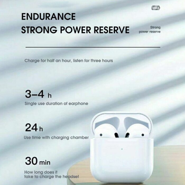 Pro 4 Bluetooth Earphones TWS HD Call Wireless Headphone HiFi Music Earbuds Sports Runing Headset for All Smart Phone Headphones - Image 2