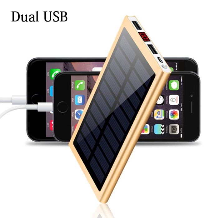 Solar Power Bank 50000mah External Battery 2 USB LED Mobile phone Solar Charger for Xiaomi iphone huawei - Image 2