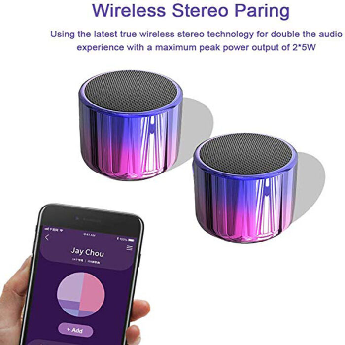 Bluetooth Speaker 5.0 Dosmix Wireless Pocket Stereo Speakers with 5W Big Sound 2-Hr Playtime,Android iOS Speakers for iPhone - Image 4